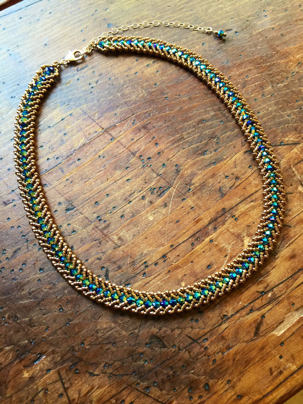 Flat Spiral Necklace - Two Tone