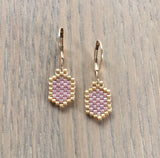 Dainty Delica Hexagon Earrings