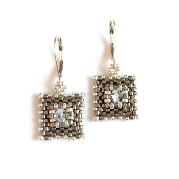 Square Crystal Deco Earrings