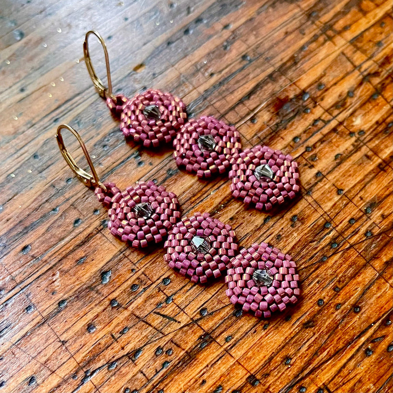Hexagon 3 Drop Earrings