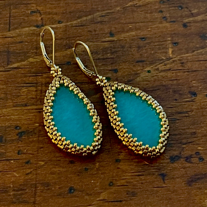 Amazonite Marquise Earrings