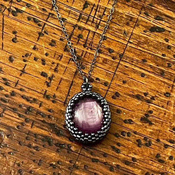Mauvy Pink Sapphire Pendant
