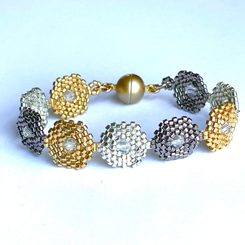 Hexagon Tri-Tone Bracelet