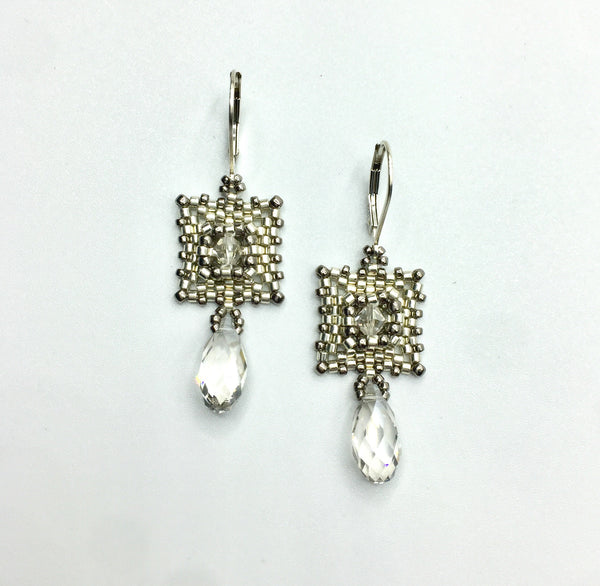Deco-Inspired Earrings with Crystal Briolette